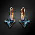 Auskarai "Kristalo rombas II (Akvamarino metalinis mėlynas)" su Swarovski™ kristalais